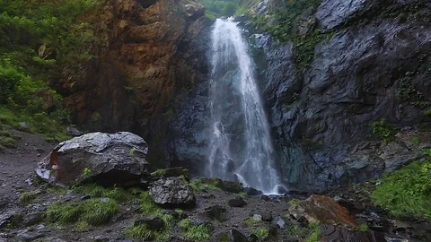 Waterfall in the mountains. Slow motion. 스톡 동영상 79891040