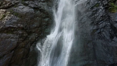 Waterfall in the mountains. Slow motion. Stock Footage 79891041
