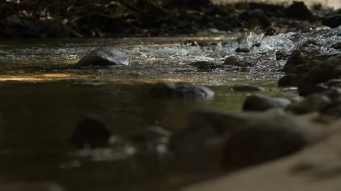 Waterfall in mountains in slow motion Stock Footage 85951429