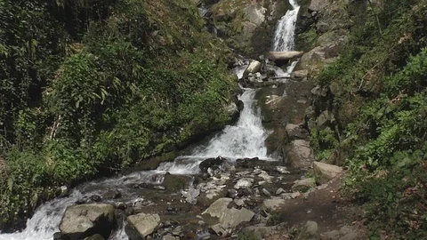 Waterfall in Mountains in Slow Motion Stock Footage 88665606