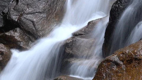 Waterfall in mountains in slow motion, high speed reel. super slow motion dolly  Stock Footage 88148345