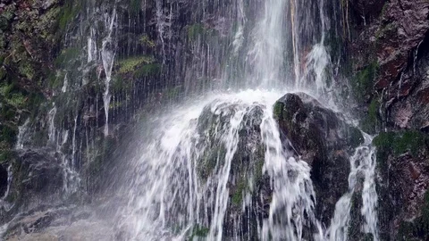 Waterfall in mountains in slow motion, high speed reel. super slow motion Vidéo 102672243