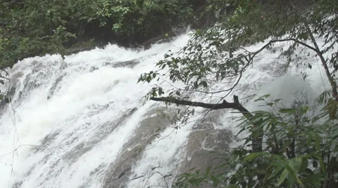 Waterfall in mountains in slow motion. slow motion Video stock 68742528