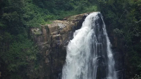 Waterfall In Mountains of Sri Lanka. Devon Falls Stock Footage 94403699