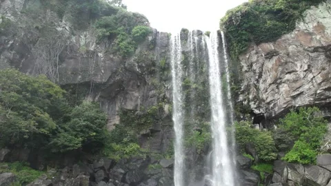 Waterfall in the mountains, waterfall in the forest Video stock 310345893