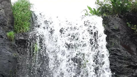 Waterfall in the mountains, waterfall in the forest Video stock 310345899