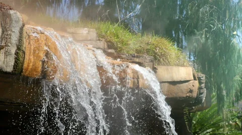 Waterfall in natural background Stock Footage 56938294