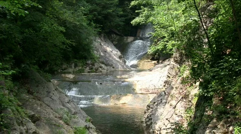 Waterfall at the natural bridge Stock Footage 509760