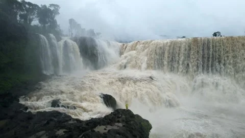 Waterfall in a natural rainforest in Laos Stock Footage 248660892