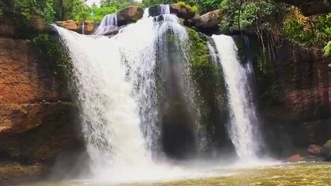 Waterfall in nature Stock Footage 88181586
