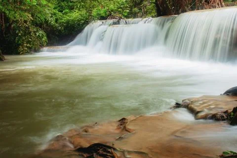 Waterfall in nature of spring. Stock-Fotos