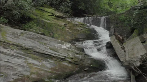 Waterfall in NC, drone Stock Footage 170161693