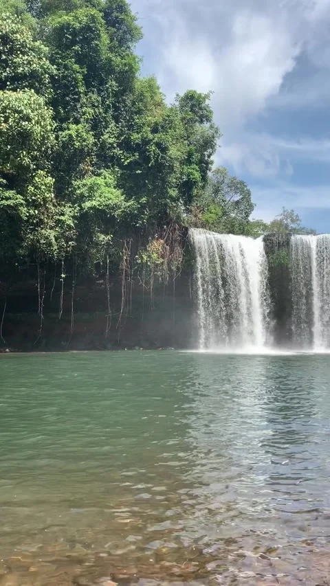 Waterfall near Pakse Stock-Footage 343319376