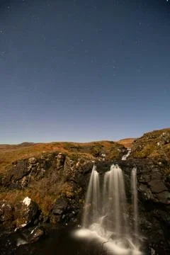 Waterfall At Night Stock Photos