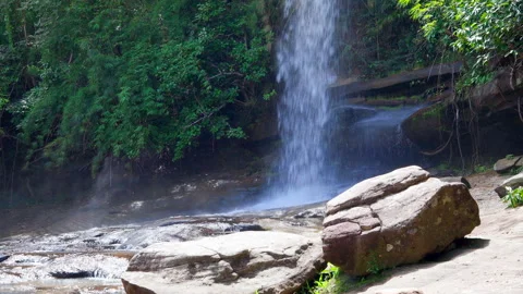 Waterfall in north eastern of Thailand Stock Footage 252336794