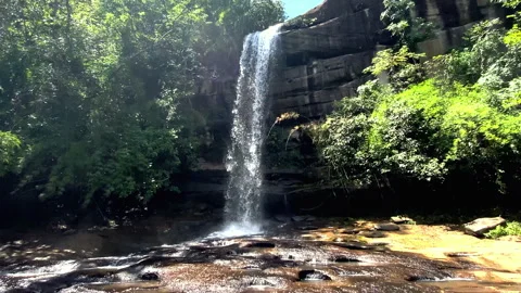 Waterfall in north eastern of Thailand Stock Footage 252336815
