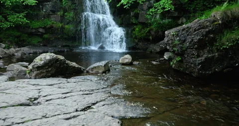 Waterfall in north England Stock Footage 337244249