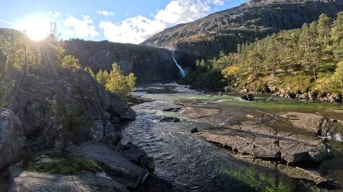 Waterfall in Norway in 5K Stock Footage 325562806