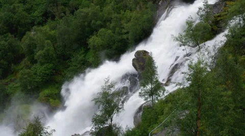 Waterfall in Norway Stock Footage 8644237
