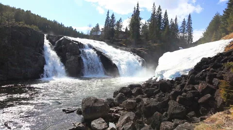 Waterfall in Norway Stock Footage 41295410