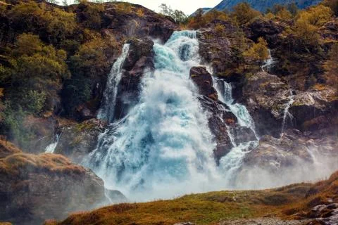 Waterfall in Norway Stock Photos