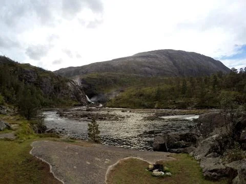 Waterfall in Norway Stock Photos