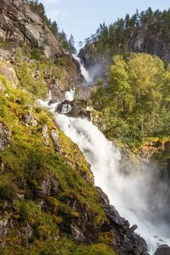 Waterfall in Norway Stock Photos