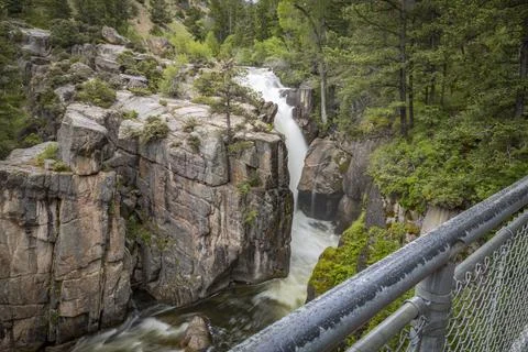 Waterfall from observing deck Stock Photos