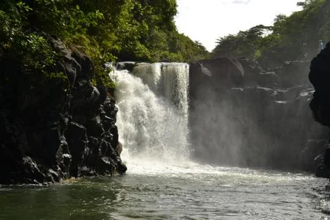 Waterfall into the Ocean Stock Photos