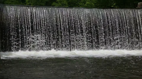 Waterfall at the old mill Cornish New Hampshire Stock Footage 24467589