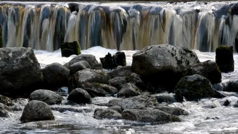 Waterfall at the old mill  Stock Footage 76496076