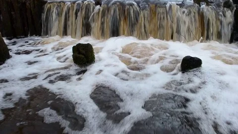 Waterfall at the old mill  Stock Footage 76496207