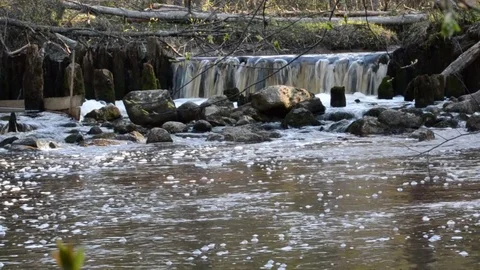Waterfall at the old mill  Stock Footage 76496248