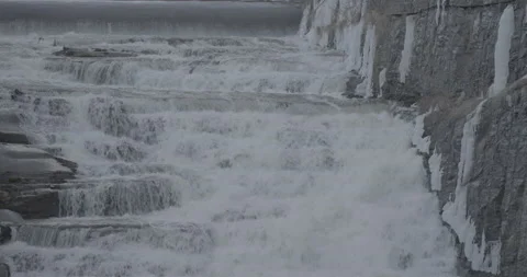 Waterfall or Dam During Winter DCI 4K Video stock 228792975
