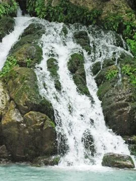 Waterfall out of grotto Foto stock
