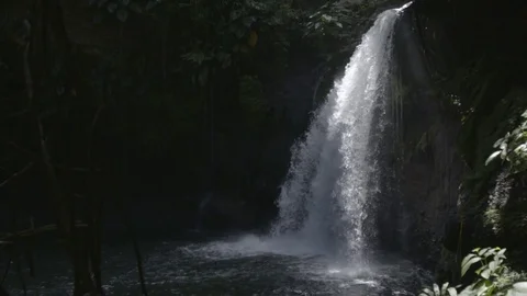 Waterfall over cliff in slow motion Stock Footage 74907083