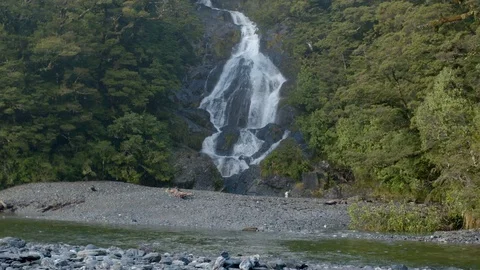 Waterfall Over River Stock Footage 82697453