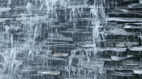 Waterfall over the rock wall Stock Footage 10735565