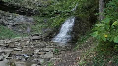 Waterfall over rocks Video stock 12358438