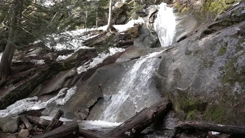 Waterfall over smooth rock Stock Footage 88006635