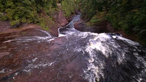 Waterfall over the toop Stock Footage 164126423