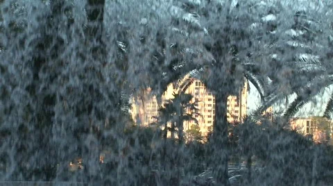 Waterfall palm trees Stock Footage 492774