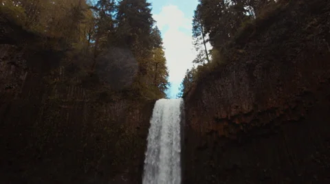 Waterfall Pan Down Stock Footage 37385577