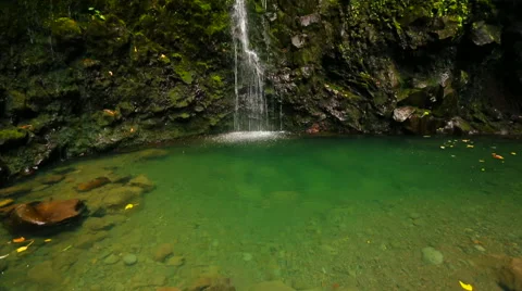 Waterfall Pan Up Slowly Stock-Footage 52995125