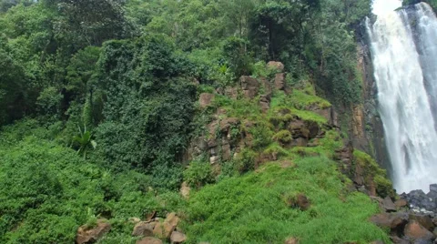 Waterfall pan wide Stock Footage 55163154