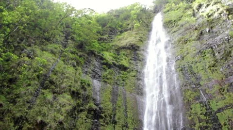 Waterfall Panning Stock Footage 3880166