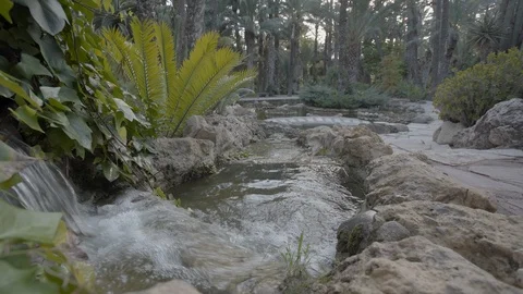 Waterfall in the park. Stockbeeldmateriaal 98356818