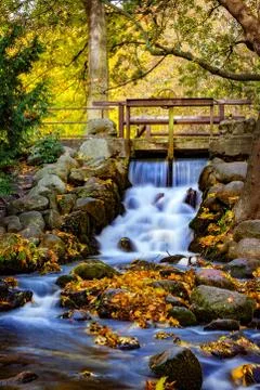Waterfall in the park Stock Photos