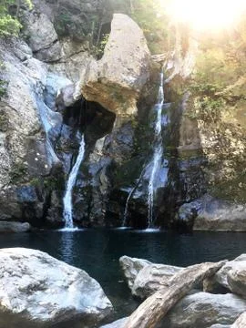 Waterfall in Park Stock Photos