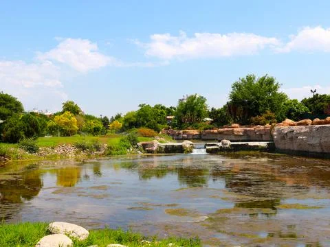 Waterfall in the park Stock Photos